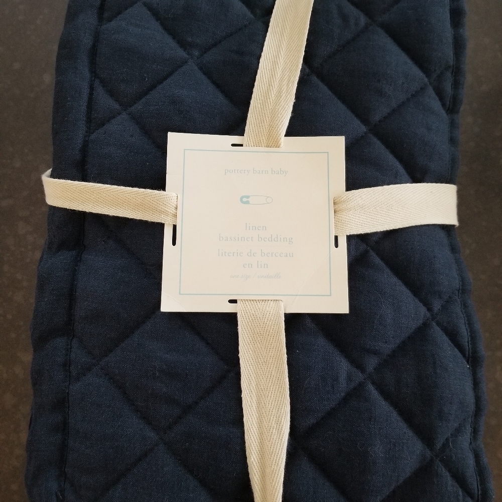 Pottery Barn Linen Bassinet Bedding